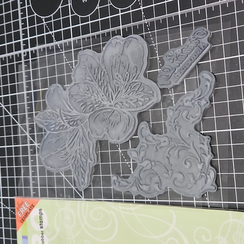 GIANT PERUVIAN LILY Alstroemeria Stampendous Rubber Stamps with free template. - Picture 3 of 5